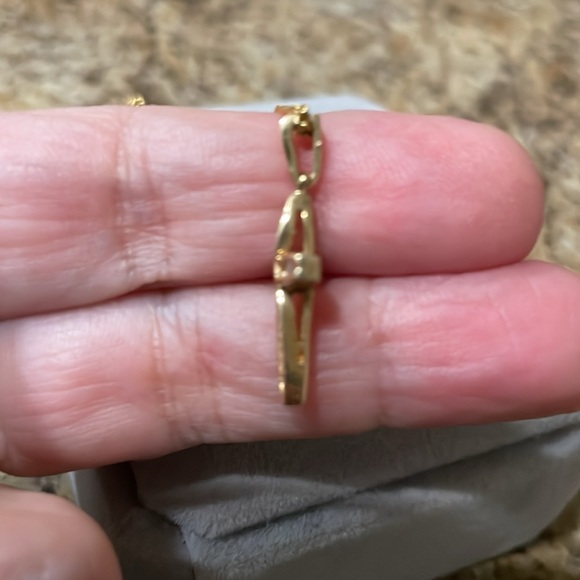 14K Yellow Gold  Baguette Diamond
Cross with Cuban Link Chain 16 “ Necklace - Picture 6 of 6